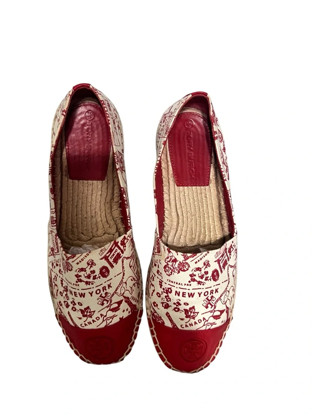 Tory Burch Printed Color-Block Espadrilles sz 8